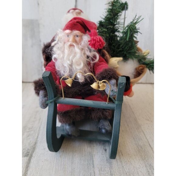 Santa Claus joyride sled bell gift AS IS figured decor home sledding - Picture 2 of 12